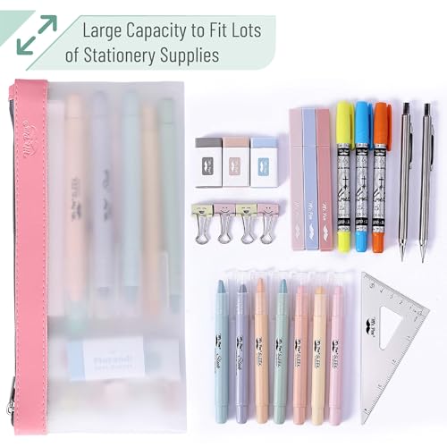 Image of Mr. Pen- Clear Pencil Pouch, 8.50 inchx4.25 inch, 3 Pack, Durable TPU Material | Medium Water-Resistant Pencil Bags with Smooth Zipper, Multipurpose Clear Pouch for Stationery, School, Office