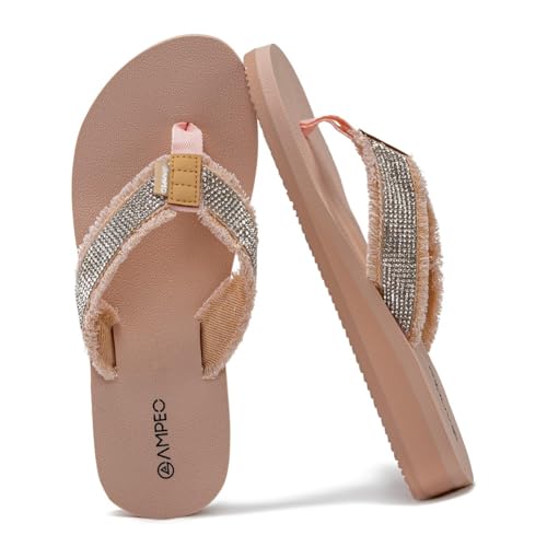 Ampeo Women's Arch Support Flip Flops Comfortable Casual Summer Beach Thong Sandals
