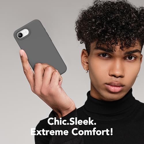 Image of Magnetic for iPhone 17e /iPhone 16e Case, Compatible with MagSafe, [Soft Anti-Scratch Microfiber Lining] Slim Silicone Shockproof Protective Phone Case for iPhone 17e /16e 6.1 inch, Dark Gray
