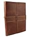Rustic Ridge Leather Travel Journal with Handmade Paper - Refillable Journal - 6" x 8" - Saddle Brown