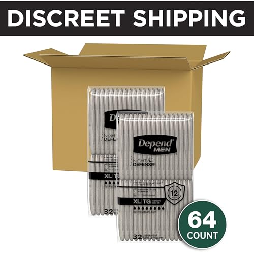 Image of Depend Night Defense Adult Diapers for Men, XL, 64 Count