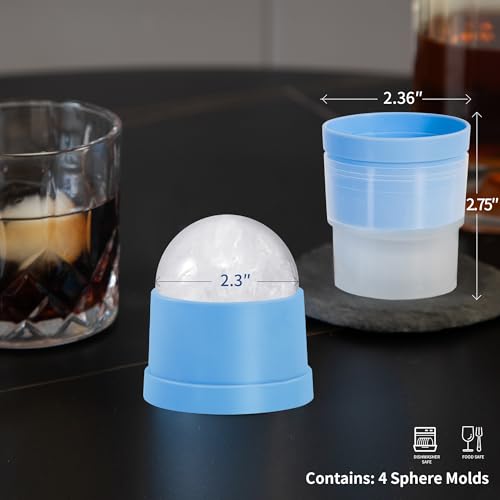 Moldes de hielo redondos de silicona 4 piezas miniatura 5