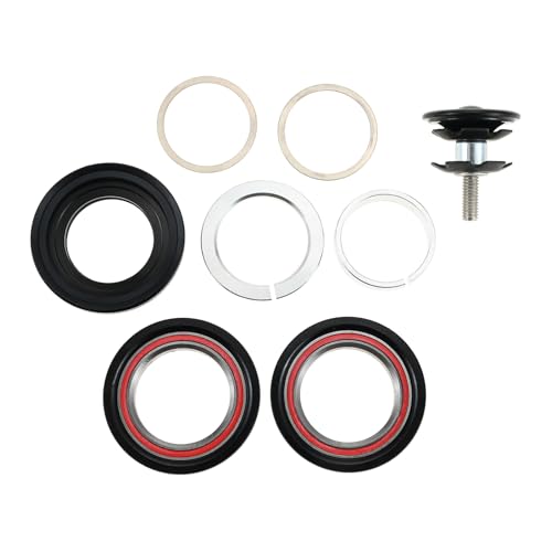 Bike Bearing Head Set,Bicycle Cycling Front Fork Bearing Bowl Threadless Tapered Sealed Nuts Aluminum Alloy 44mm External Headset Steering Stem Bearings Accessory for Mountain Bicycles