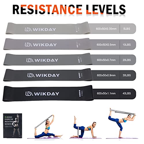 Wikday Resistance Bands For Working Out 200Lbs Exercise Bands Workout Bands With 5Pcs Resistance Loop Bands, Handles, Door Anchor, Ankle Straps For Men & Women Body Stretching, Crossfit Training #TOP3