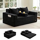 MAXYOYO Loveseat Sofa Bed, 64' Foldable Floor Sofa Couch in A Box with...