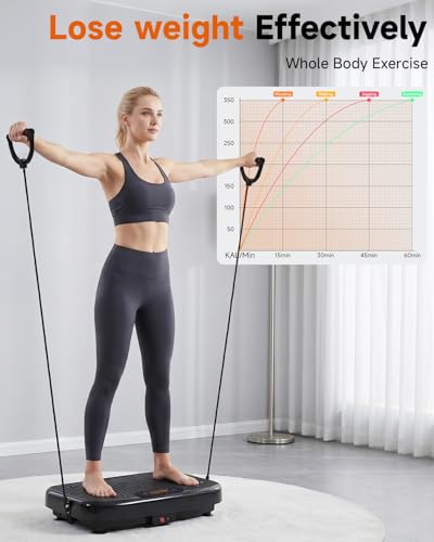 Image of Vibration Plate Exercise Machine, Vibrating Platform for Lymphatic Drainage with 200 Adjustable Speeds, Power Vibration Plate for Weight Loss & Fitness, Supports Max Weight 450 Lbs