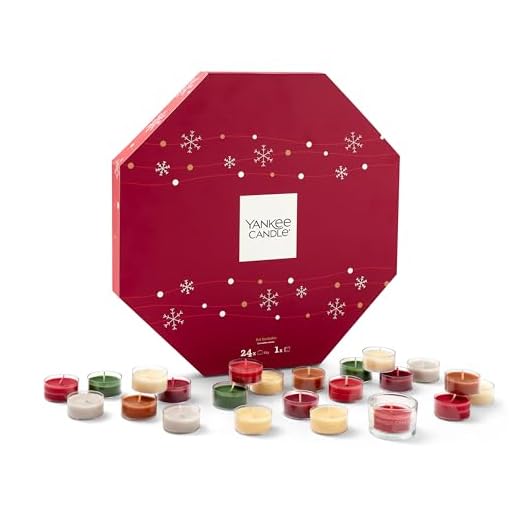 Yankee Candle Calendario de Adviento 2025 | Set de regalo de velas perfumadas | 24 velas de té perfumadas y 1 portavelas | Regalos para mujeres