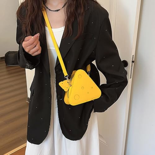 Sac bandoulière fromage en cuir PU compact et résistant - 3