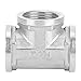 GLOGLOW 304 Stainless Steel Tee Threaded Pipe Connector, Sturdy Industrial Fittings for Home Renovation, Easy Installation for DIY Projects BATHROOM (1 * 1 * 1 female connector)