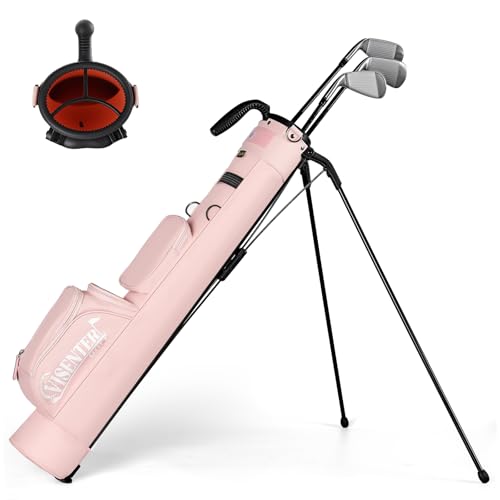 3-Way Sunday Golf Bags for Womens Lightweight Par 3 Golf Bagfor Driving Range Par 3 and Executive Courses with Ball Holder and Pockets Pink
