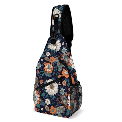 Sac de poitrine élégant avec sacoche bandoulière fleurs pour le cyclisme