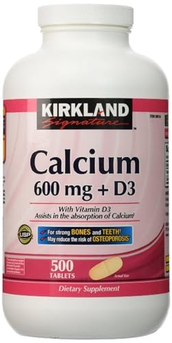 Kirkland Signature Calcium 600 mg+D3 500-Count Tablets