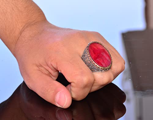 Real Natural Ruby Gemstone Ring, Sterling Silver Ring, 28.65 Carat, Stacking Ring Gemstone #TOP6