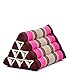 LEEWADEE Coussin Triangulaire - Coussin en Triangle thaïlandais Traditionnel, Coussin en kapok Fait Main, 50 x 33 x 33 cm, bai Rose Fuchsia