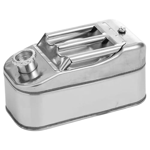 Bidon portable transport essence acier inoxydable réservoir jerrycan argent 5l