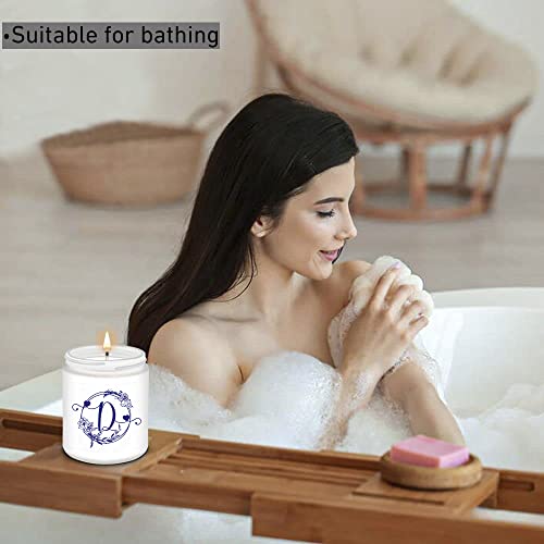 Birthday Gift For Women,Scented Candle For Bridal Show Party Gifts,Soy Jar Candle With Letter D Sticker, Bachelorette Party Bridesmaid Proposal Gift,Wedding Party Gifts. (White D) #TOP6