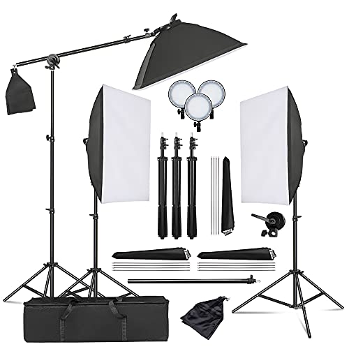 Image of 3pcs Softbox Lighting Kit Photography Continuous Lighting System Photo Studio Equipment with 3pcs 45W LED Light for Photo Studio Portrait, Video Shooting