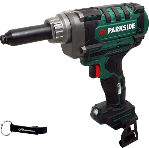 HEADNMORE® Bundle - PARKSIDE® 20V Set di utensili per rivetti a batteria PBNSG 20 (senza batteria) + HEADNMORE® Portachiavi
