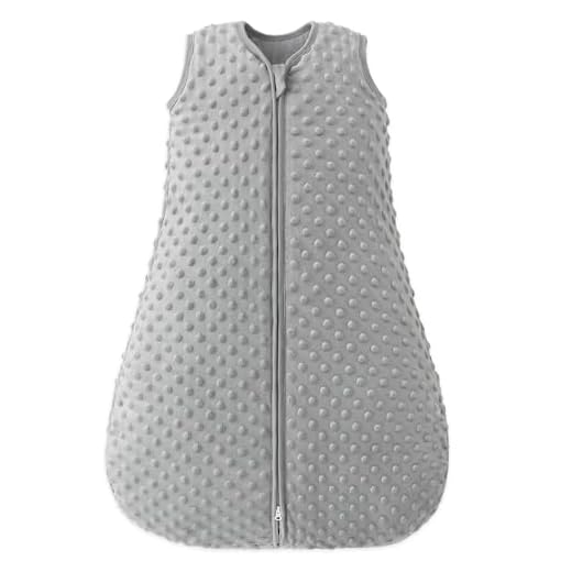 FILLEEP Fleece Baby Sleep Sack 18-24 Months with Plush Dots, Winter Baby Wearable Blanket for Infant Toddler Sleeping Sack 2-Way Zipper Warm Sleepsack, Grey