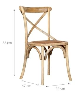 Biscottini Sedia Sala da pranzo di Legno massello Vintage - Sedie Cucina e Soggiorno in rattan Thonet - Sedie da esterno e interno impagliata - Sedia imbottita Rustica Cross