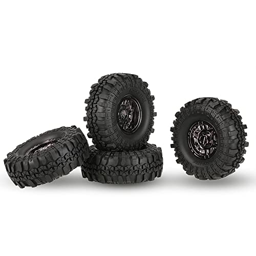 Goolsky 4Pcs Austar Ax-4020C 1.9 Inch 110Mm 1/10 Rock Crawler Tires With Beadlock Wheel Rim For D90 Scx10 Axial Rc4Wd Tf2 Rc Car #TOP7