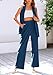 PRETTYGARDEN Women's 2 Piece Outfits Sleeveless Suit Vest and Wide Leg Pants Business Casual Blazer Sets (Dark Blue,Small)