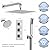 GRANDJOY Dual Rainfall Shower head System, 12" Wall Mount Bathroom Shower Faucet with Handheld Sprayer, Brushed Nickel