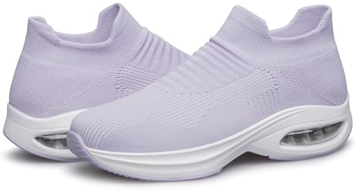 Image of DOUSSPRT Womens Walking Shoes Slip on Sock Air Cushion Sneakers | Non Slip Comfortable Fashion Casual Platform Breathable Tennis Lady Nurse Work Standing