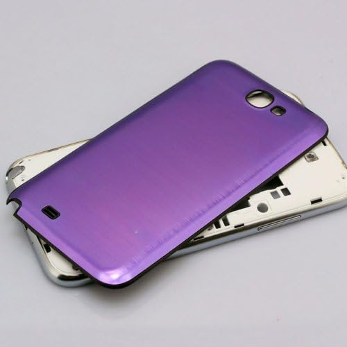 Newlifestart(TM) Wristband + Brushed Housing Back Battery Cover Replacement for Samsung Galaxy Note 2 II N7100 GT-N7100 Battery Rear Door.Black Side+Purple (No NfC)