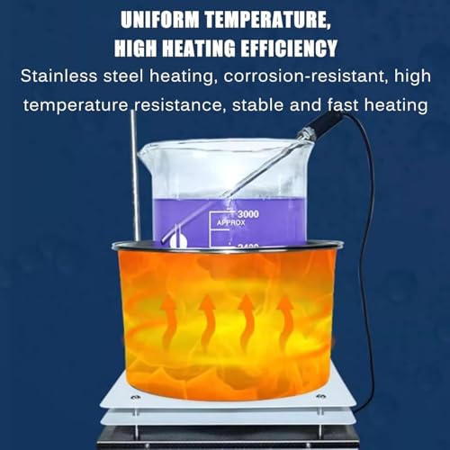 Agitador magnético de calefacción con pantalla digital, baño de agua y aceite, ajuste de velocidad de 2450 rpm, temperatura máxima de 300 °C, temporizador de 999 minutos para investigación de