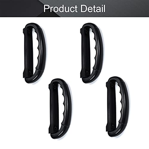 1Pc Luggage Handle 4.96" x 2.05" (L x T) Plastic Pull Handle Grip Replacement 126mm x 52mm for Luggage Suitcase Box Black Tone(Black-108,4 Pieces)4