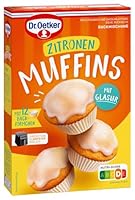 Dr. Oetker Zitronen Muffins, 415 g, Backmischung für Rührteig Zitrone, zum Zubereiten von 12 Muffins mit Glasur, inkl. Papierbackförmchen