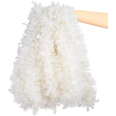Sanjianke-fs 6M White Christmas Tinsel Garland Cover
