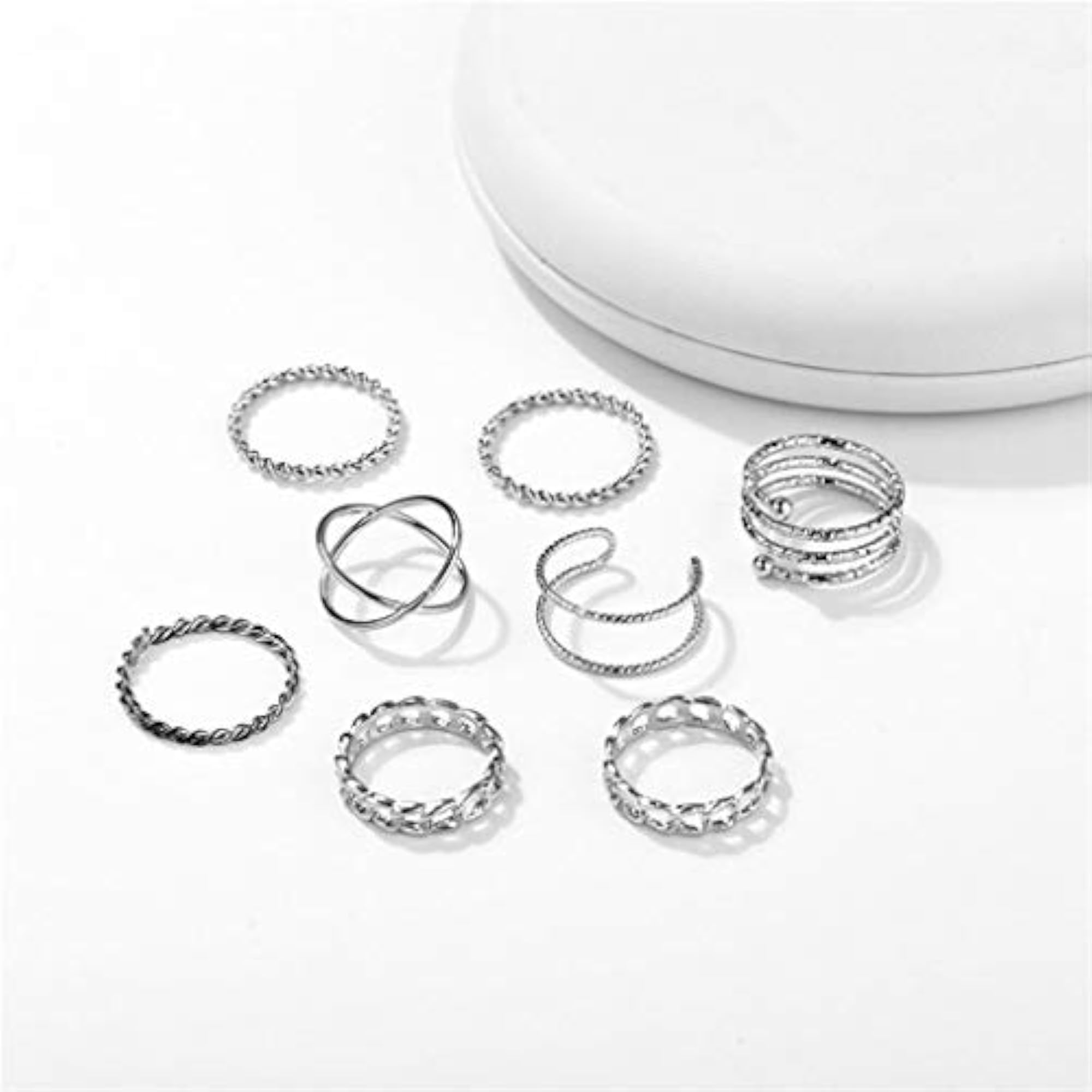 Bohemian Oxidised Rings Combo - Set of 8 Rings