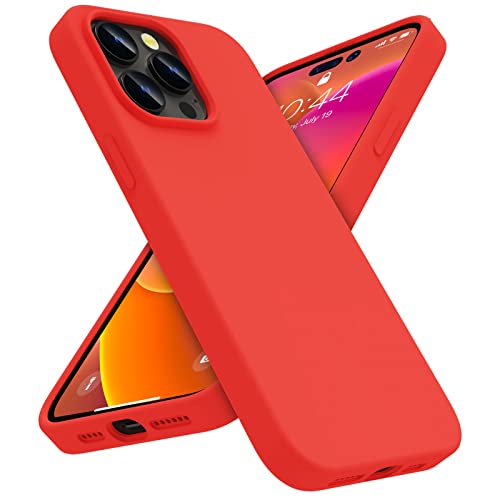 CloudValley Coque iPhone 14 Pro Max, Housse Silicone en Gel PC, [Protection de Norme Militaire] Case Étui Anti Rayures Antichoc, Doublure en Microfibre Douce, Rouge Cover