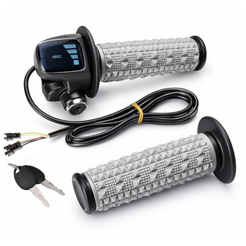 Image of Hizoncore Full Twist Throttle Fits for Ridstar Q20, 48V True Plug and Play Taper Handles Ebike Throttle 3 Pin Easy Installation, LCD Display with Key Lock, Throttle Grips for Ebike Motorcycle Scooter