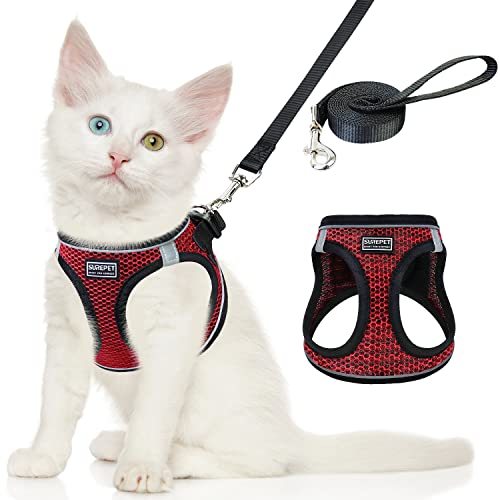 Nanappice Cat Harness And Leash Set For Walking Escape Proof,Adjustable Soft Kittens Vest With Reflective Strip For Small Cats,Easy To Control #TOP18