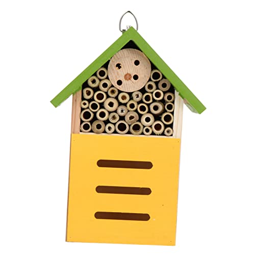 Yardenfun Maison Décorative Cabane Suspendue Bois pour Jardin Extérieur Maison Peinte pour Insectes Et Abeilles Pollinisatrices