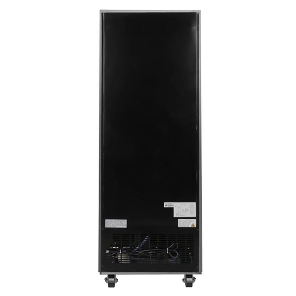 Pemberly Row 1 Door Steel/Aluminum Display Refrigerator Merchandiser in Black on Fridge.com