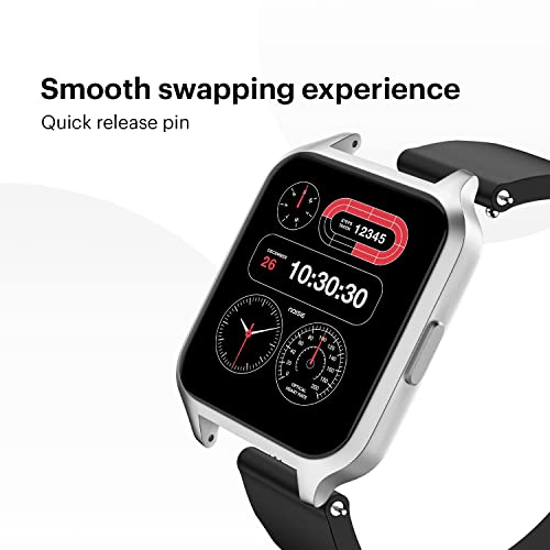 Image of Noise 22mm Silicone Smart Watch Strap Compatible with ColorFit Ultra /Ultra 2, Vision, Caliber, Pro 3, Active /GPS, Buzz, Nav /Nav+, Endure Smartwatch Straps for Men & Women (Stealth Black) - by Noise