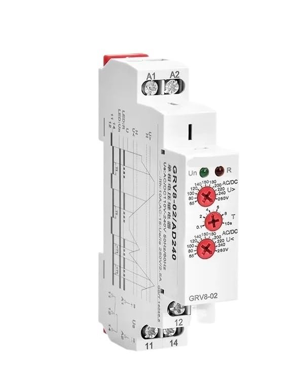Relais protection tension AC220V contrôle surtension sous-tension rail DIN GRV8-02