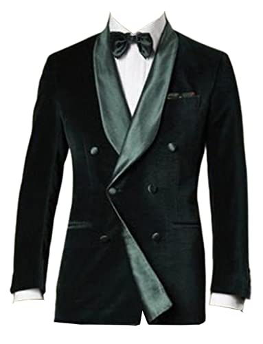 Veste de soirée double poitrine en velours pour homme pour grandes occasions