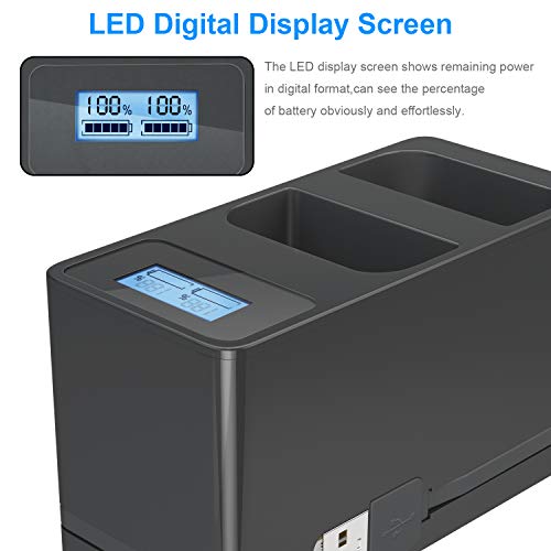 Feirsh Charger Station for Ring Battery, Dual Rechargeable Batteries Charging Station Compatible with Ring Spotlight Cam Battery, Ring Video Doorbell 2 & Ring Stick Up Cam Battery (NOT Batteries)