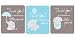Gray Elephant Lip Balm Labels Baby Shower Favors Set of 45 (Light Blue)