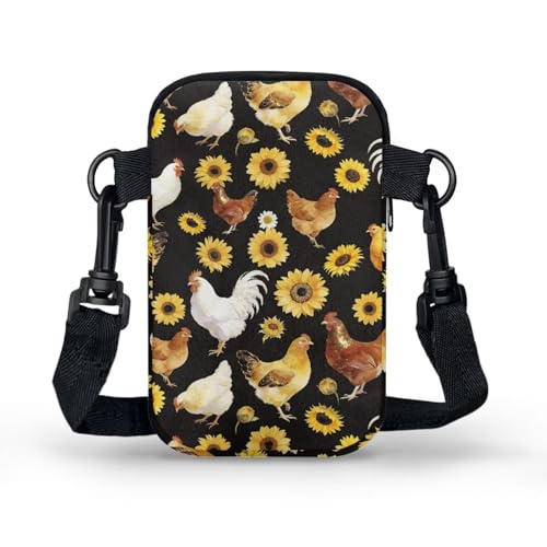 Image of Hawaiian Tribal Small Crossbody Bags for Women Cell Phone Bag Purse, Sea Turtle Zipper Sling Purses Shoulder Bag