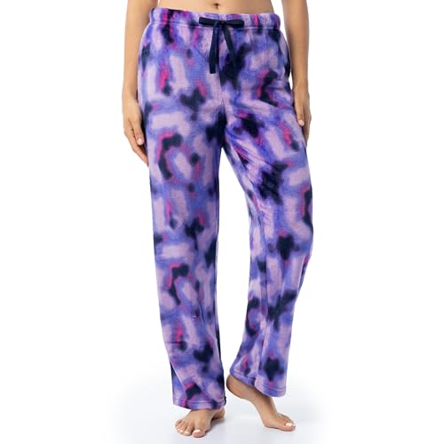 Image of Fruit of the Loom Women's Sueded Jersey Crew Top and Fleece Pant Sleep Set