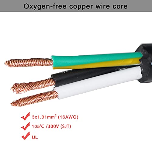 Power Cord Extension Y Splitter - 1 To 2 Way Outlet Adapter Nema 5-15P 90-Degree Flat Plug To 2 X Nema 5-15R With Sjt 16Awg 3-Prong Cable Wire Extender Space Saver For Kitchen Home Office #TOP3