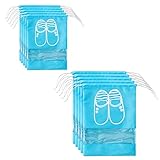 Pitadue Bolsas de almacenamiento para zapatos, 10 unidades, a prueba de polvo, transparentes, con cordón, para el hogar, hombres y mujeres, zapatos de viaje al aire libre