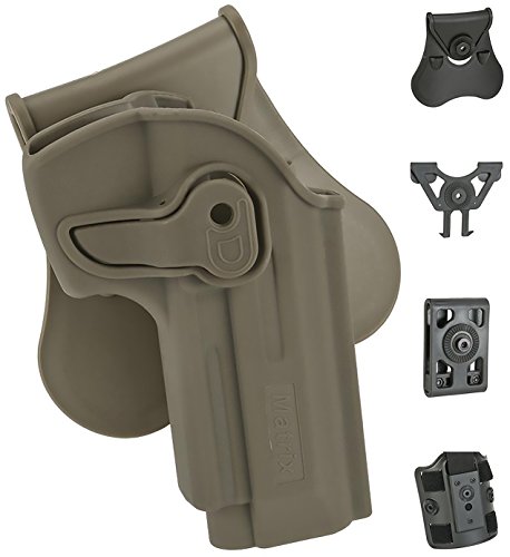 Evike - Matrix Hardshell Adjustable Holster - M9 Series Airsoft Pistols - Fde - Paddle - Right-H - (62431) #TOP29