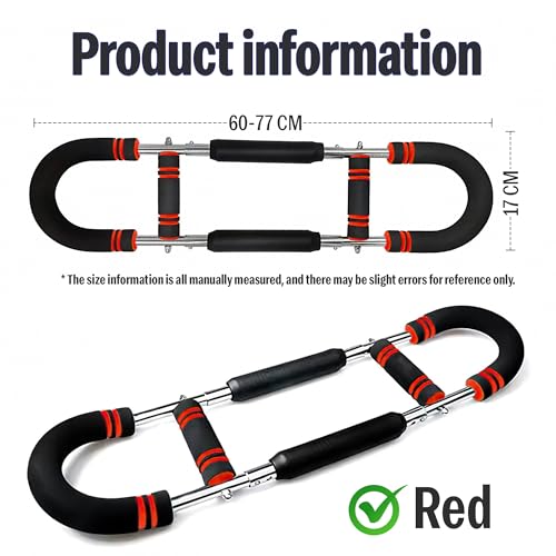 Image of Twister Arm Exerciser Adjustable Power Wrist & Forearm Strengthener, Portable Arm Workout Bar for Chest, Shoulders, Biceps, Triceps, Grip Strength & Home Gym Equipment (Red)